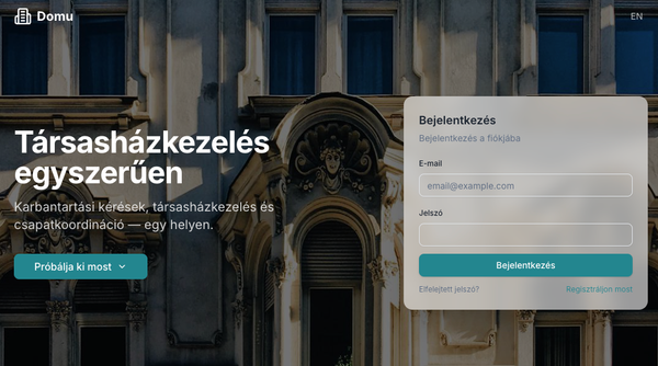 Domu — A modern társasházkezelő platform